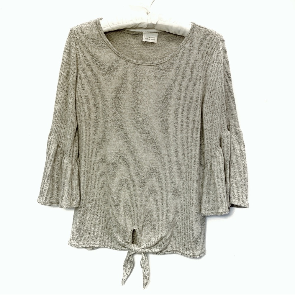 Caution to the Wind Tie Bottom Flutter Sleeve